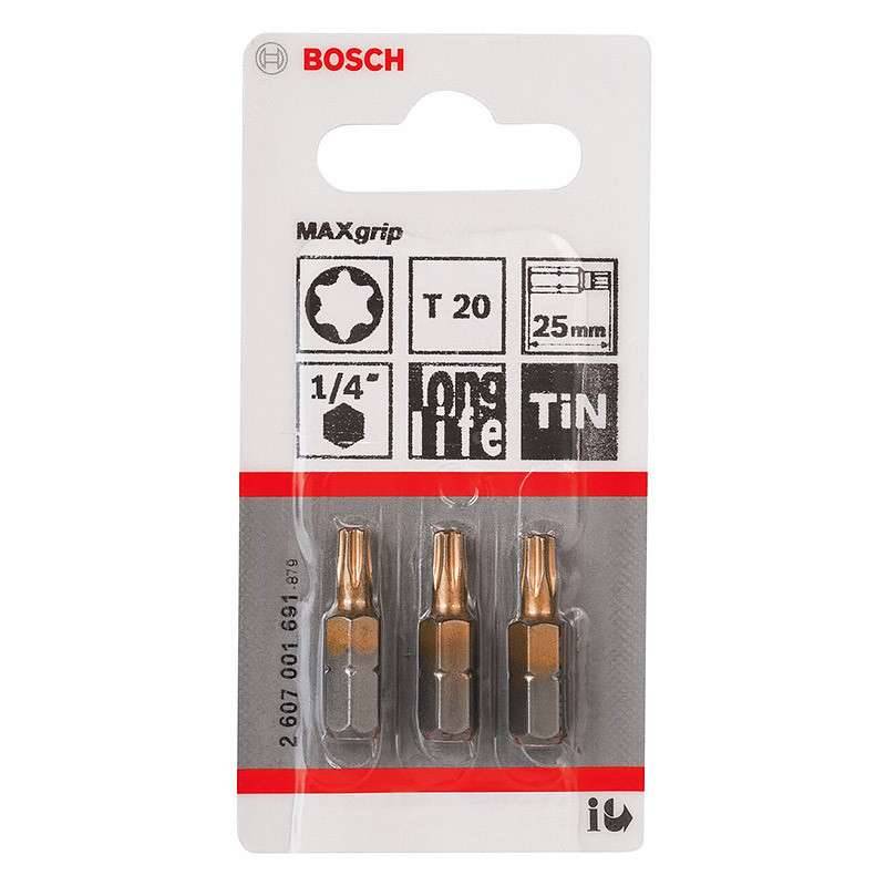 Bosch - Embouts de vissage BOSCH 2607001691 Max Grip Torx T20 3 pièces Bosch - Imagen 2