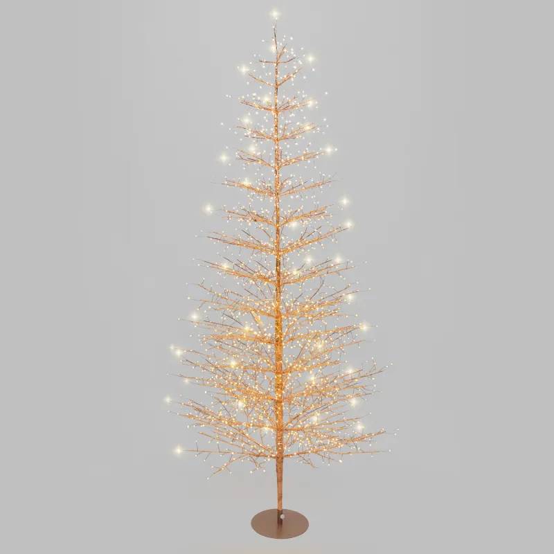 Lotti - Arbre lumineux Conique TILLEUL Or Rose H210cm Ø100cm 1856 MicroLED Blanc Chaud Fixe/Flash Lotti - Image 1