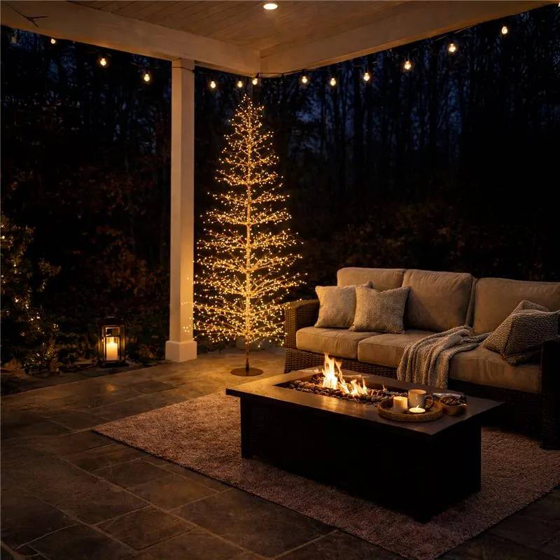 Lotti - Arbre lumineux Conique TILLEUL Or Rose H210cm Ø100cm 1856 MicroLED Blanc Chaud Fixe/Flash Lotti - Image 5