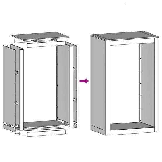 Support à bûches vertical en acier pour cheminée et jardin Noir 60x40x100 cm – ComfortXL Outdoor Living - Image 8