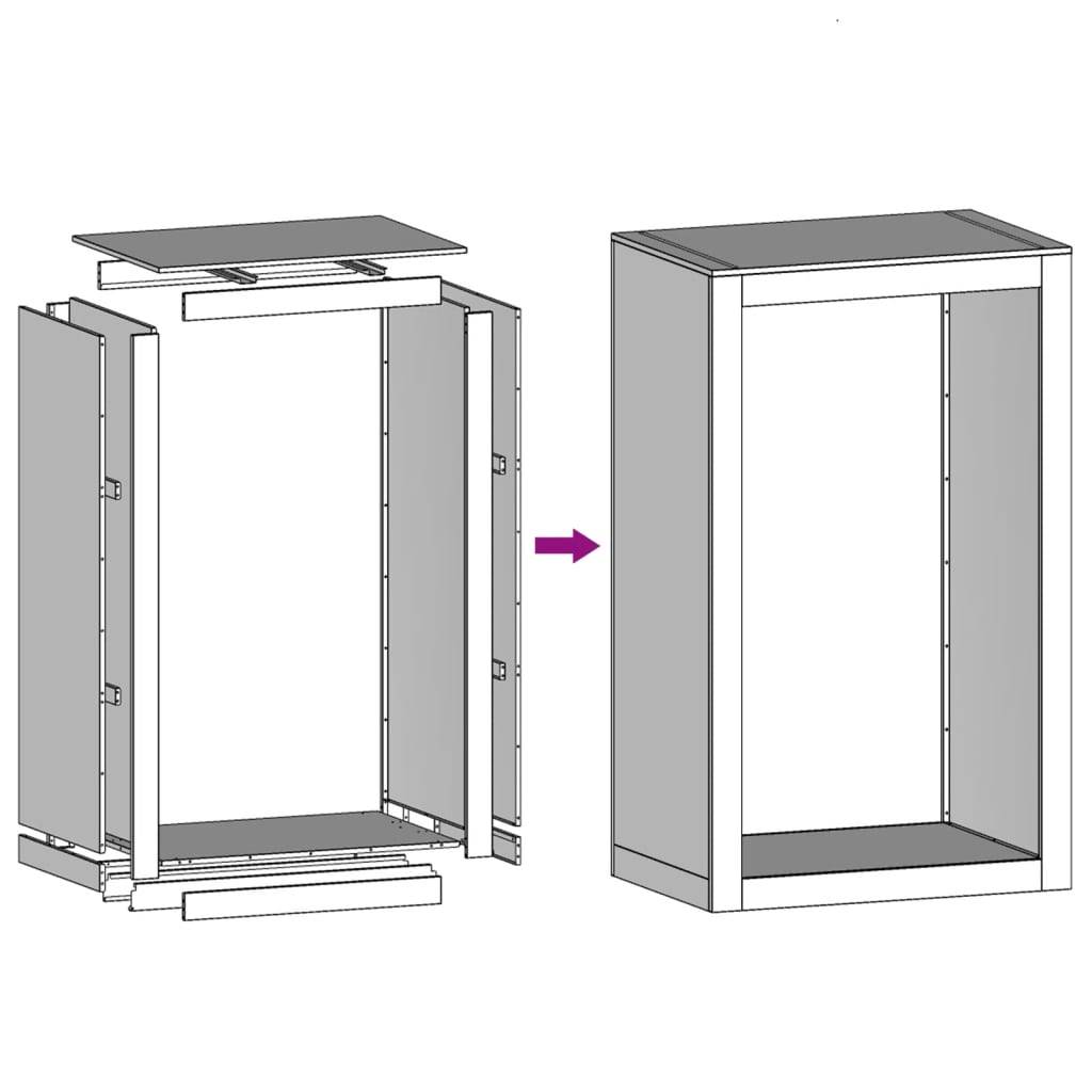 Support à bûches vertical en acier pour cheminée et jardin Noir 60x40x100 cm – ComfortXL Outdoor Living - Image 8