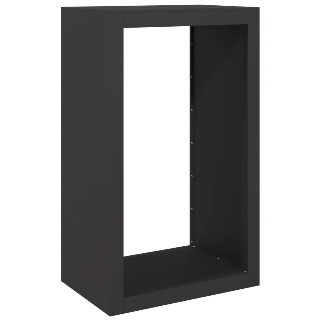 Support à bûches vertical en acier pour cheminée et jardin Noir 60x40x100 cm – ComfortXL Outdoor Living - Image 2