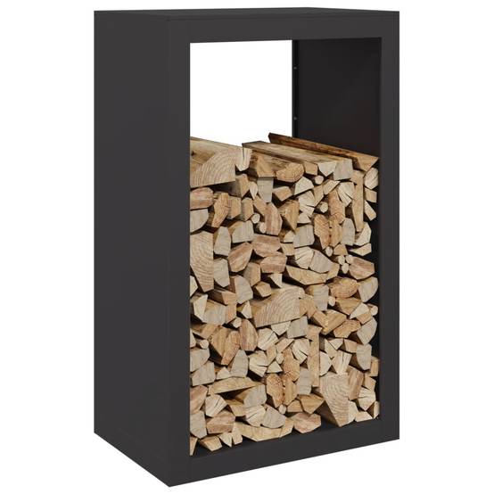 Support à bûches vertical en acier pour cheminée et jardin Noir 60x40x100 cm – ComfortXL Outdoor Living - Image 3