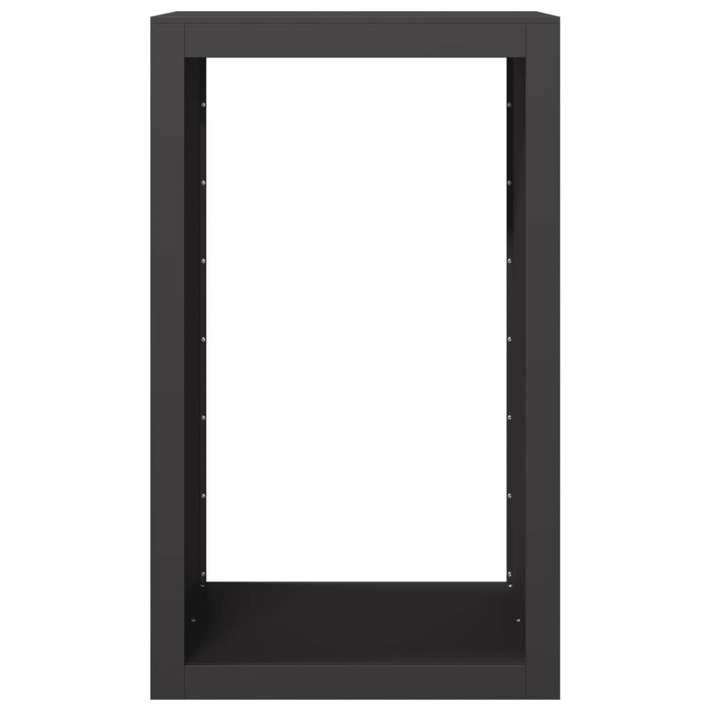 Support à bûches vertical en acier pour cheminée et jardin Noir 60x40x100 cm – ComfortXL Outdoor Living - Image 4