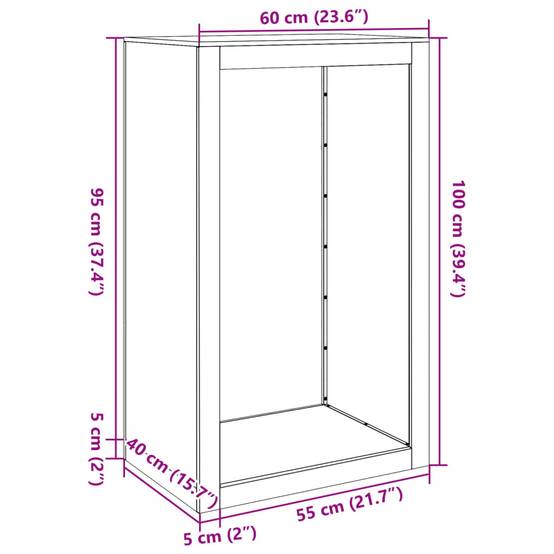 Support à bûches vertical en acier pour cheminée et jardin Noir 60x40x100 cm – ComfortXL Outdoor Living - Image 10