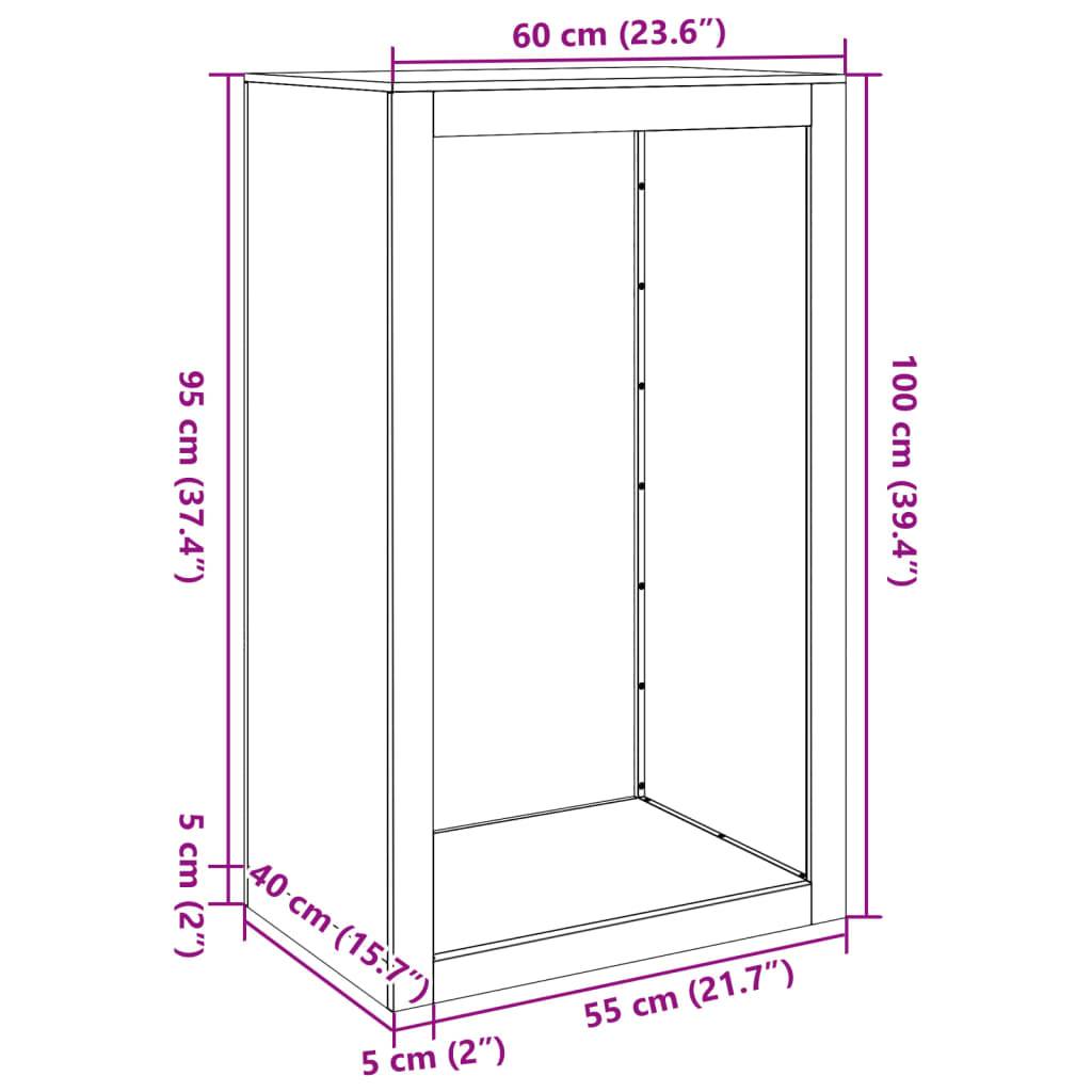 Support à bûches vertical en acier pour cheminée et jardin Noir 60x40x100 cm – ComfortXL Outdoor Living - Image 10