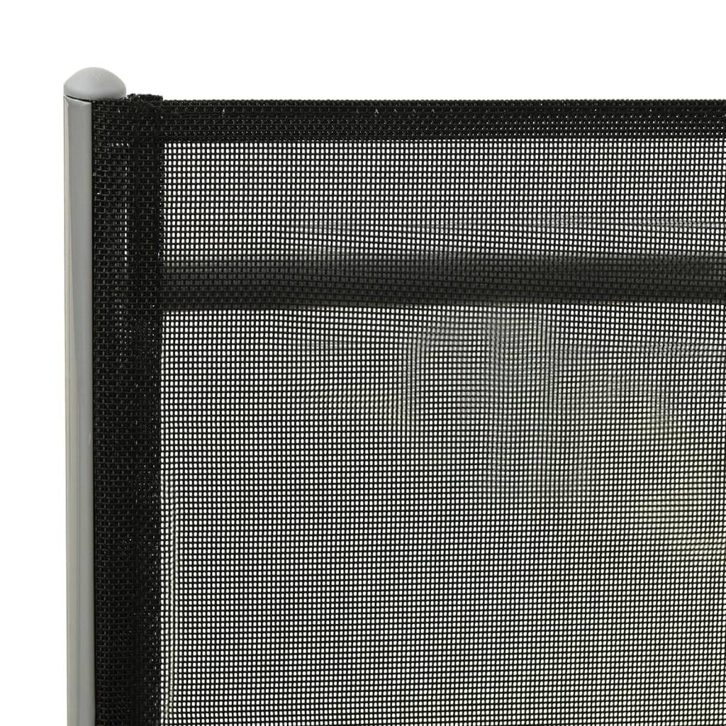 Helloshop26 - Transat chaise longue bain de soleil lit de jardin terrasse meuble d'extérieur pliable textilène et aluminium noir et argenté - Imagen 7