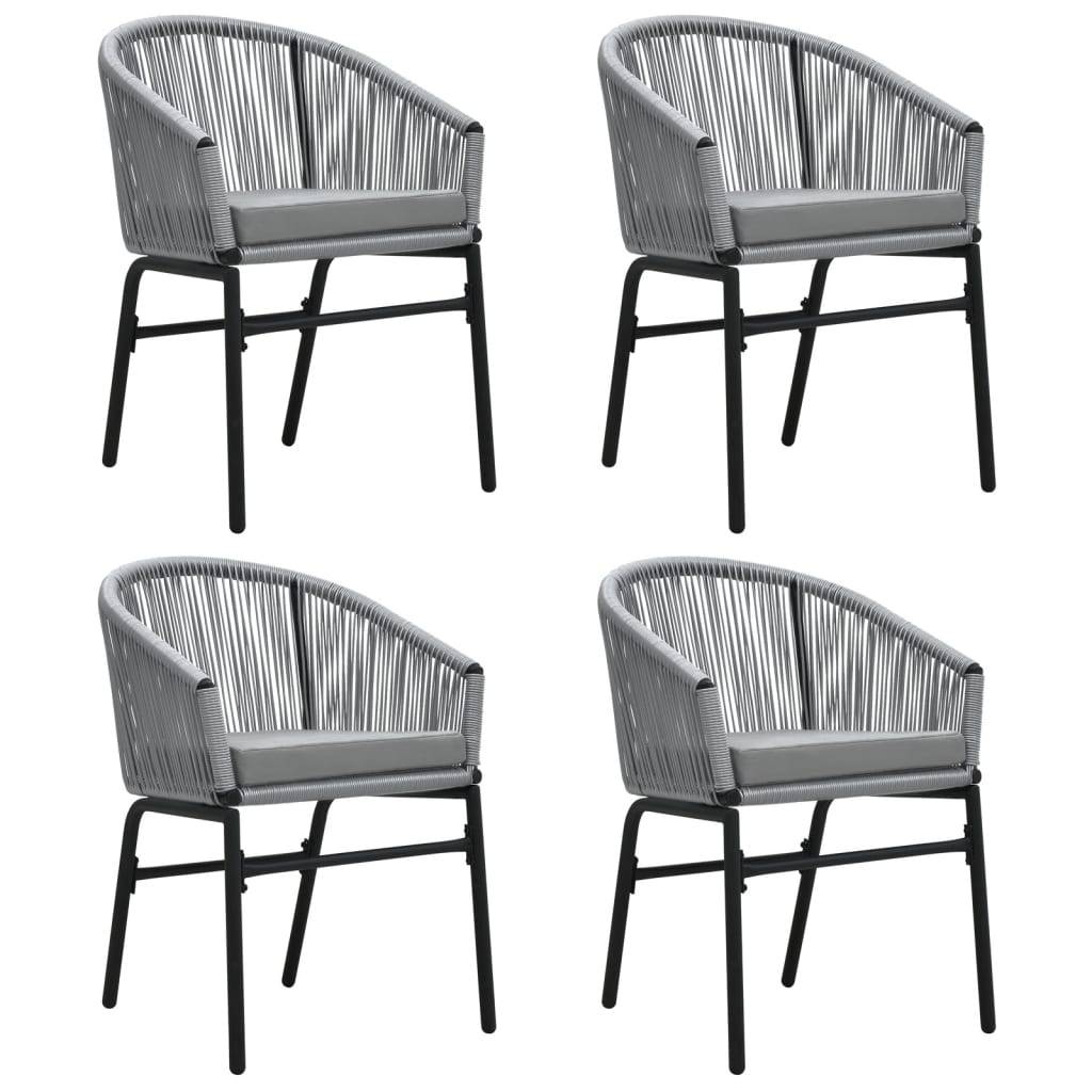 Ensemble Repas Jardin 4P Rotin PVC avec Coussins Gris – ComfortXL Outdoor Living - Image 3