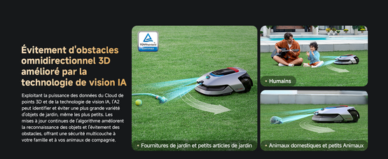 DREAME A2 3000 – Robot tondeuse sans fil périphérique 3 000 m², LiDAR 3D et navigation intelligente - Image 7