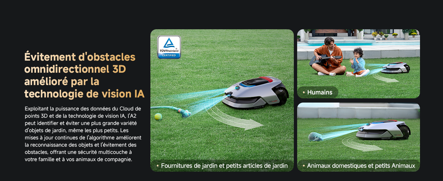 DREAME A2 3000 – Robot tondeuse sans fil périphérique 3 000 m², LiDAR 3D et navigation intelligente - Image 7