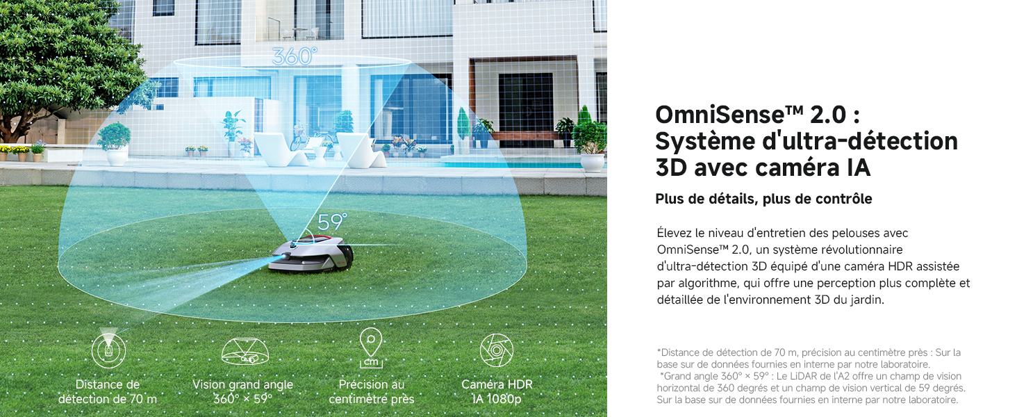 DREAME A2 3000 – Robot tondeuse sans fil périphérique 3 000 m², LiDAR 3D et navigation intelligente - Image 5