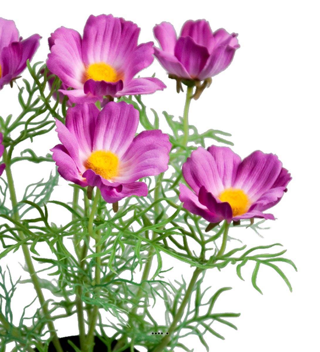 Artificielles - Cosmos fleuries artificielle en pot H 40 cm Pourpre-rose - couleur: Pourpre-rose 331 - Imagen 3