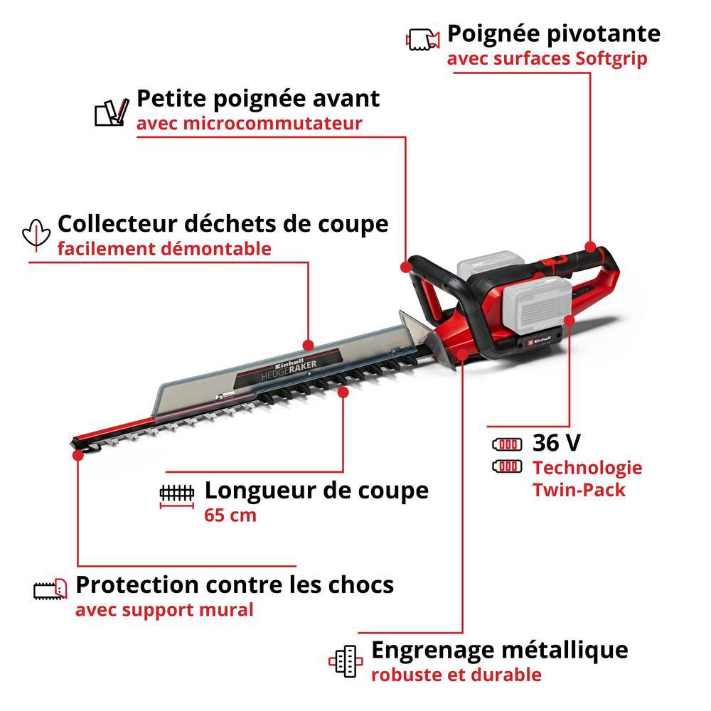 Einhell - Taille-Haies sans fil GE-CH 36/65 Li-Solo Einhell - Image 2