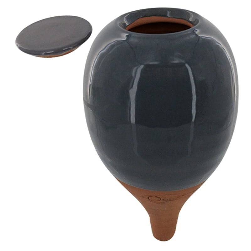Ferme Du Moutta - Oya d'arrosage 30 cl en céramique faite main pour pots de fleurs, gris foncé