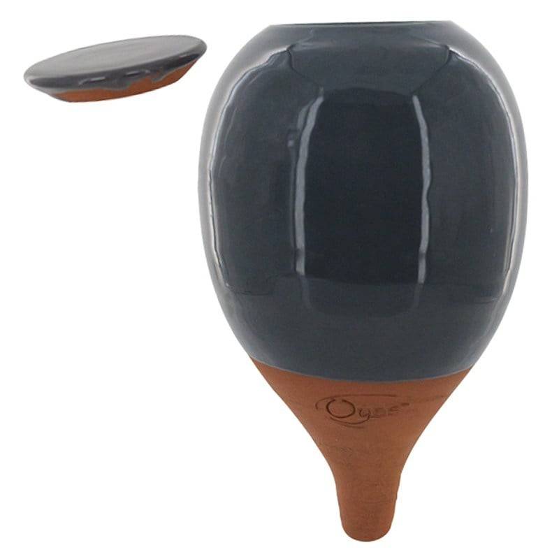 Ferme Du Moutta - Oya d'arrosage 30 cl en céramique faite main pour pots de fleurs, gris foncé - Image 2