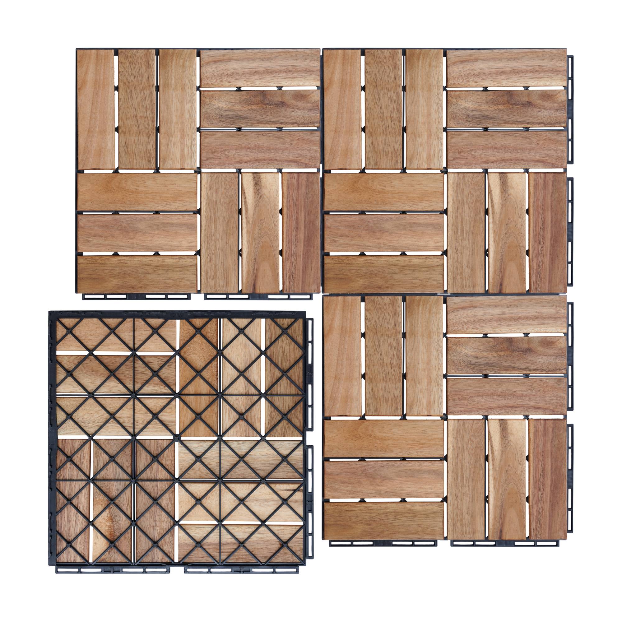 Casa.Pro - Conjunto de 10 losas de jardín Alliste de madera de acacia de 12 listones 0,9 m² casa.pro - Imagen 7