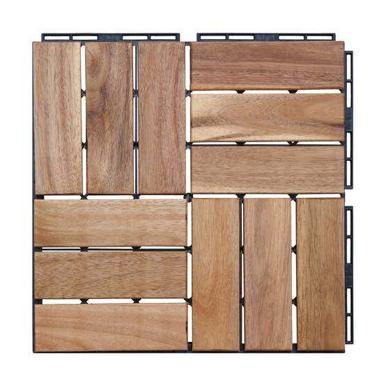 Casa.Pro - Conjunto de 10 losas de jardín Alliste de madera de acacia de 12 listones 0,9 m² casa.pro - Imagen 4