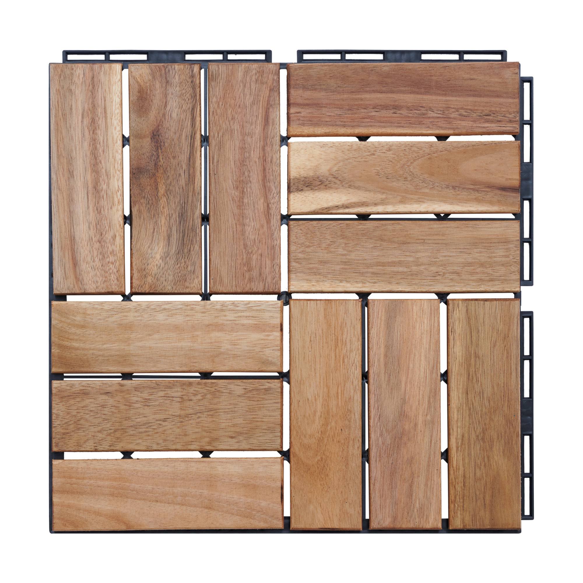 Casa.Pro - Conjunto de 10 losas de jardín Alliste de madera de acacia de 12 listones 0,9 m² casa.pro - Imagen 4