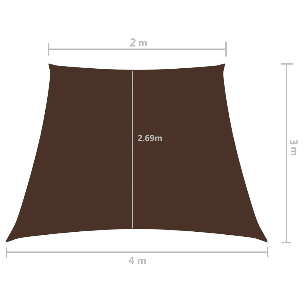 Helloshop26 - Voile toile d'ombrage parasol tissu oxford trapèze 2/4 x 3 m marron - Imagen 6