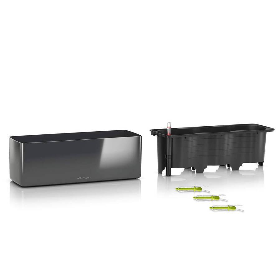 Lechuza - CUBE Glossy Triple - 40x14x14 cm - Kit Complet, anthracite ultra brillant Lechuza - Image 2