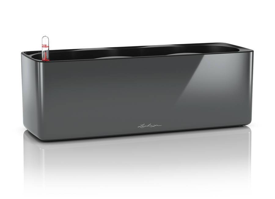 Lechuza - CUBE Glossy Triple - 40x14x14 cm - Kit Complet, anthracite ultra brillant Lechuza - Image 1
