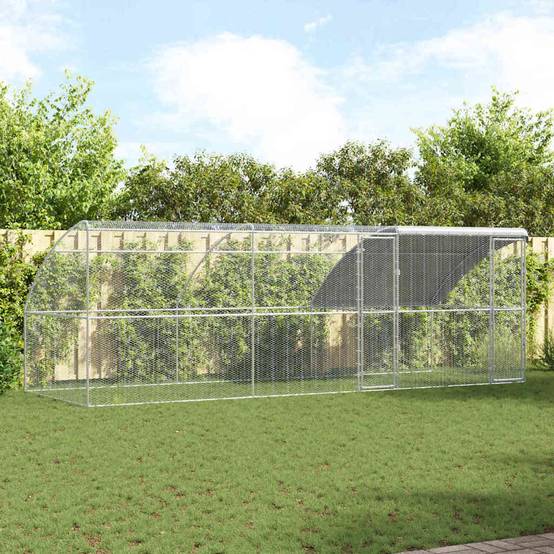 Enclos à Poules 6x2m en Acier Galvanisé avec Bâche de Toit Étanche – ComfortXL Outdoor Living - Image 1