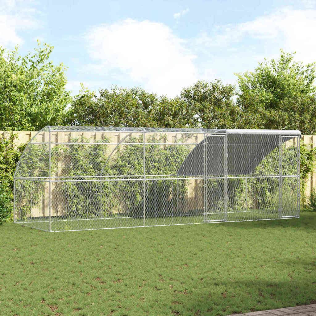 Enclos à Poules 6x2m en Acier Galvanisé avec Bâche de Toit Étanche – ComfortXL Outdoor Living - Image 1