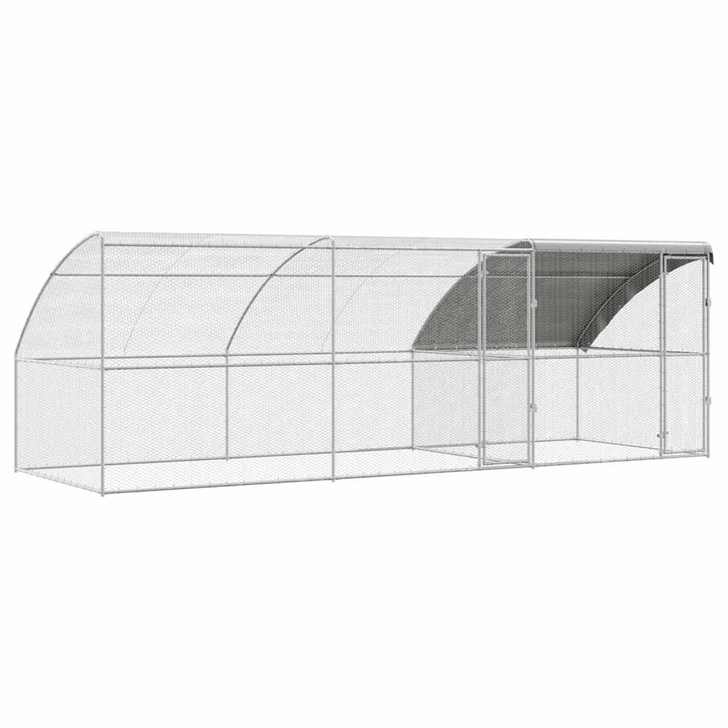 Enclos à Poules 6x2m en Acier Galvanisé avec Bâche de Toit Étanche – ComfortXL Outdoor Living - Image 2