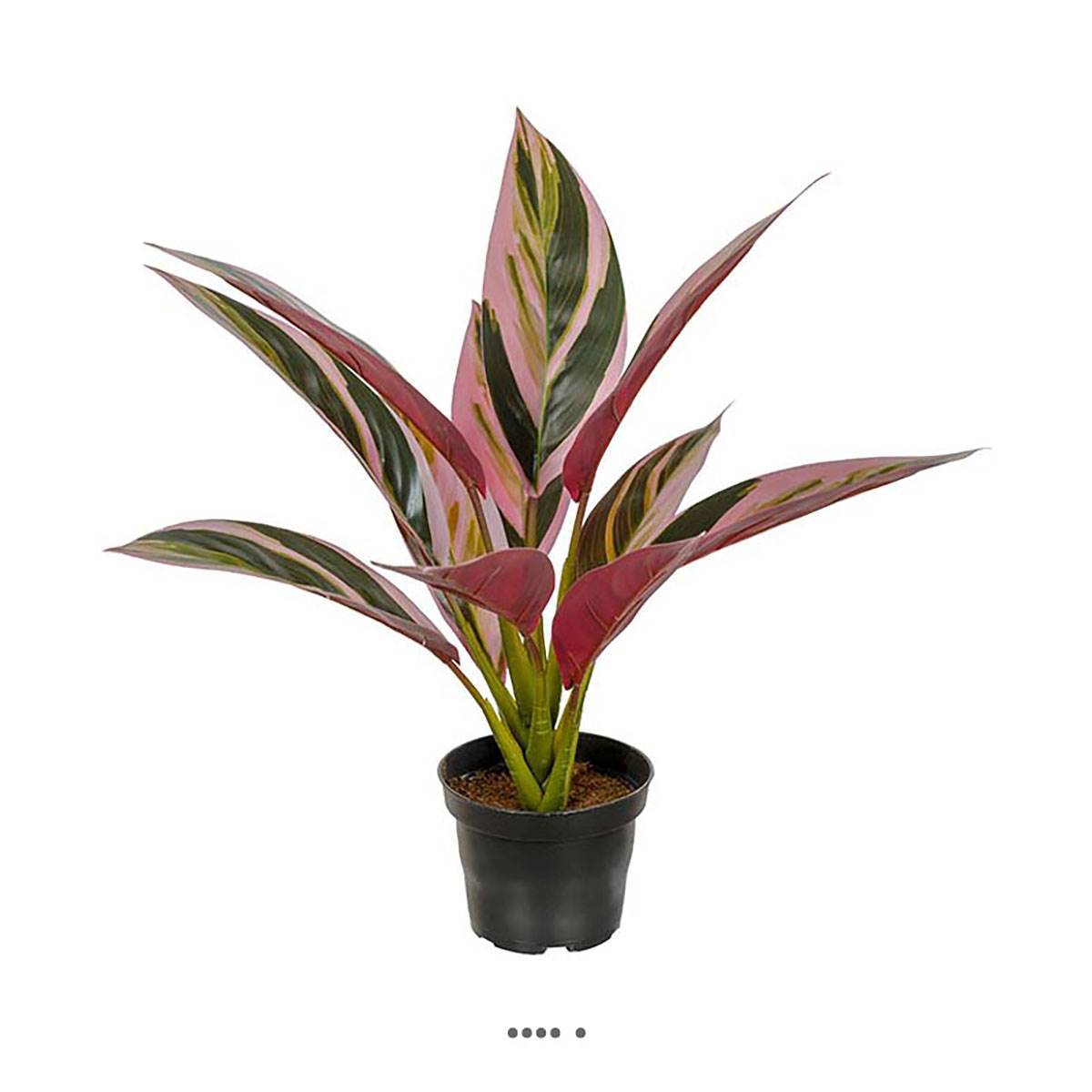 Artificielles - Cordilyne artificielle en pot H 38 cm D 40 cm vert-rose - Imagen 2