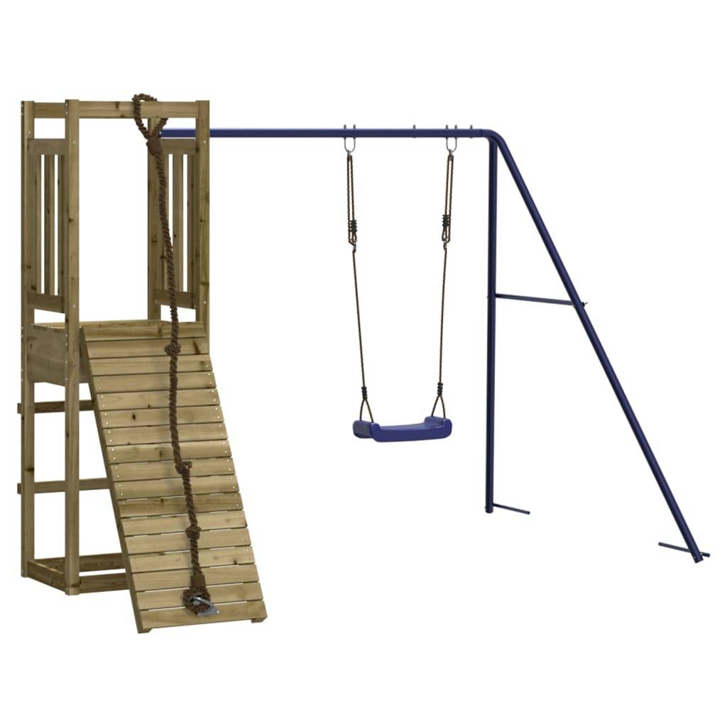 Helloshop26 - Aire de jeux d'extérieur balançoires toboggan portiques robuste jeux jardin 237 x 184 x 169 cm bois de pin imprégné - Imagen 1