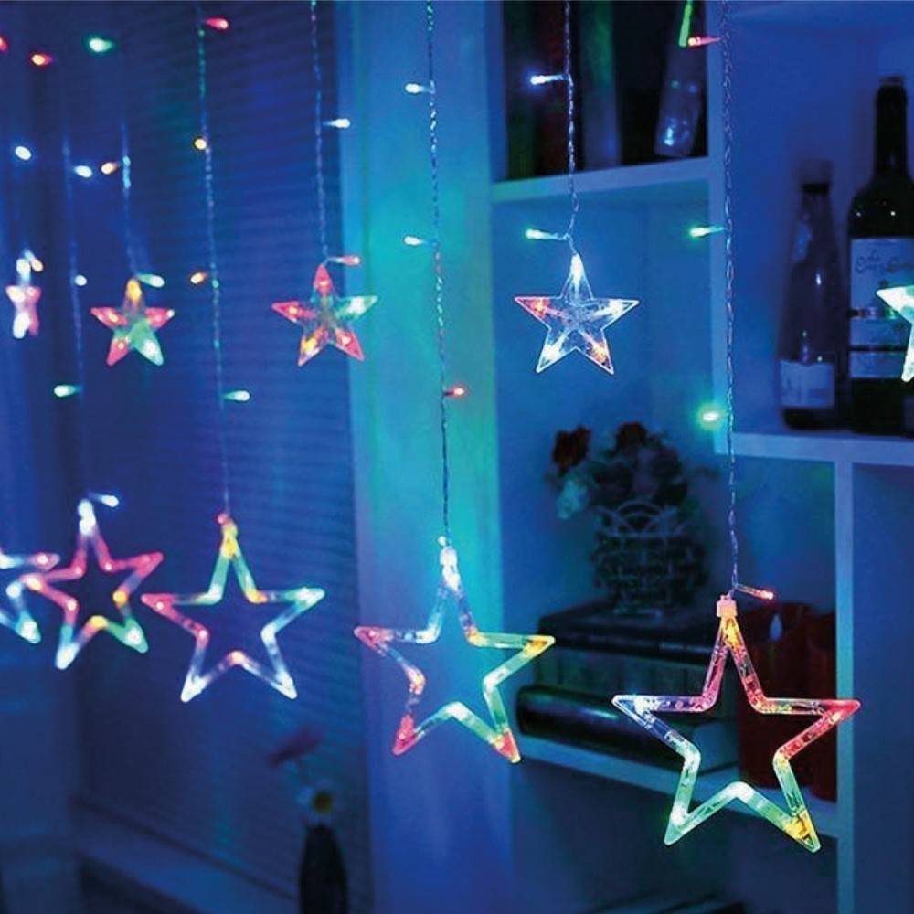 Rideaux lumineux étoilé avec LED à piles - Imagen 3