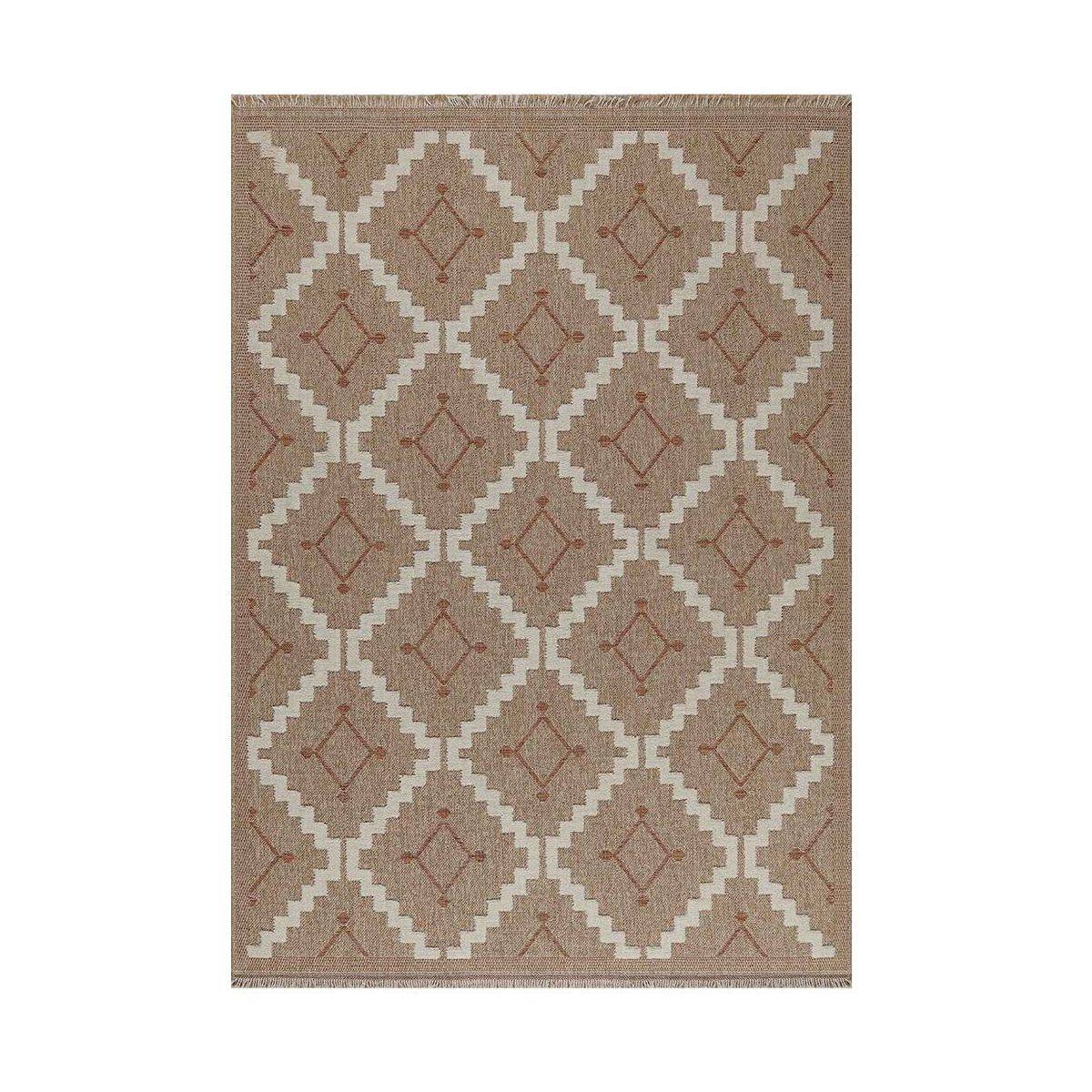 Jardindeco - Tapis intérieur extérieur aspect jute terracota Tijuana 9041 170 x 120 cm - Imagen 1
