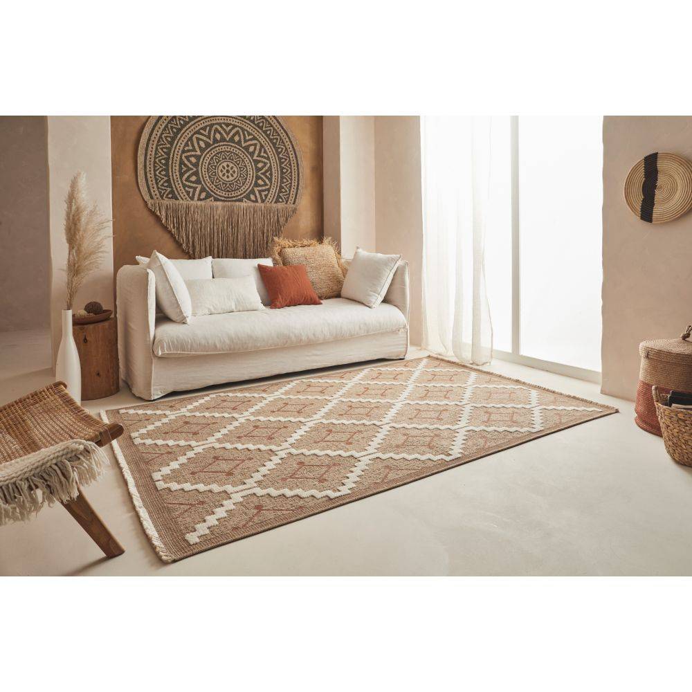 Jardindeco - Tapis intérieur extérieur aspect jute terracota Tijuana 9041 170 x 120 cm - Imagen 2