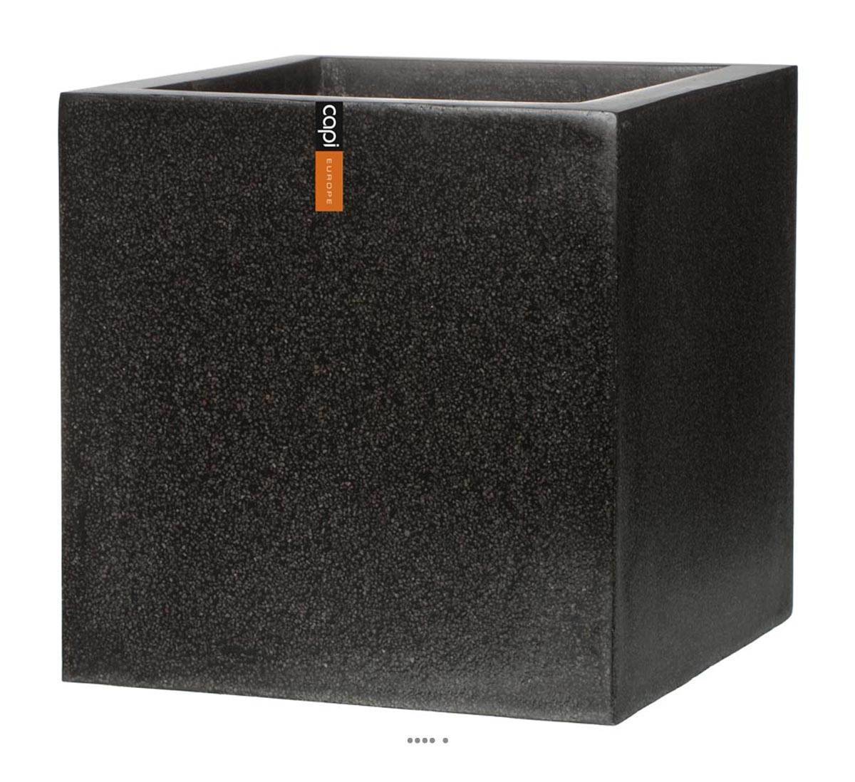 Artificielles - Bac en pures Fibres Baya Ext. Cube L 80 x 80 x H80 cm Noir - dimhaut: H 80 cm - couleur: Noir