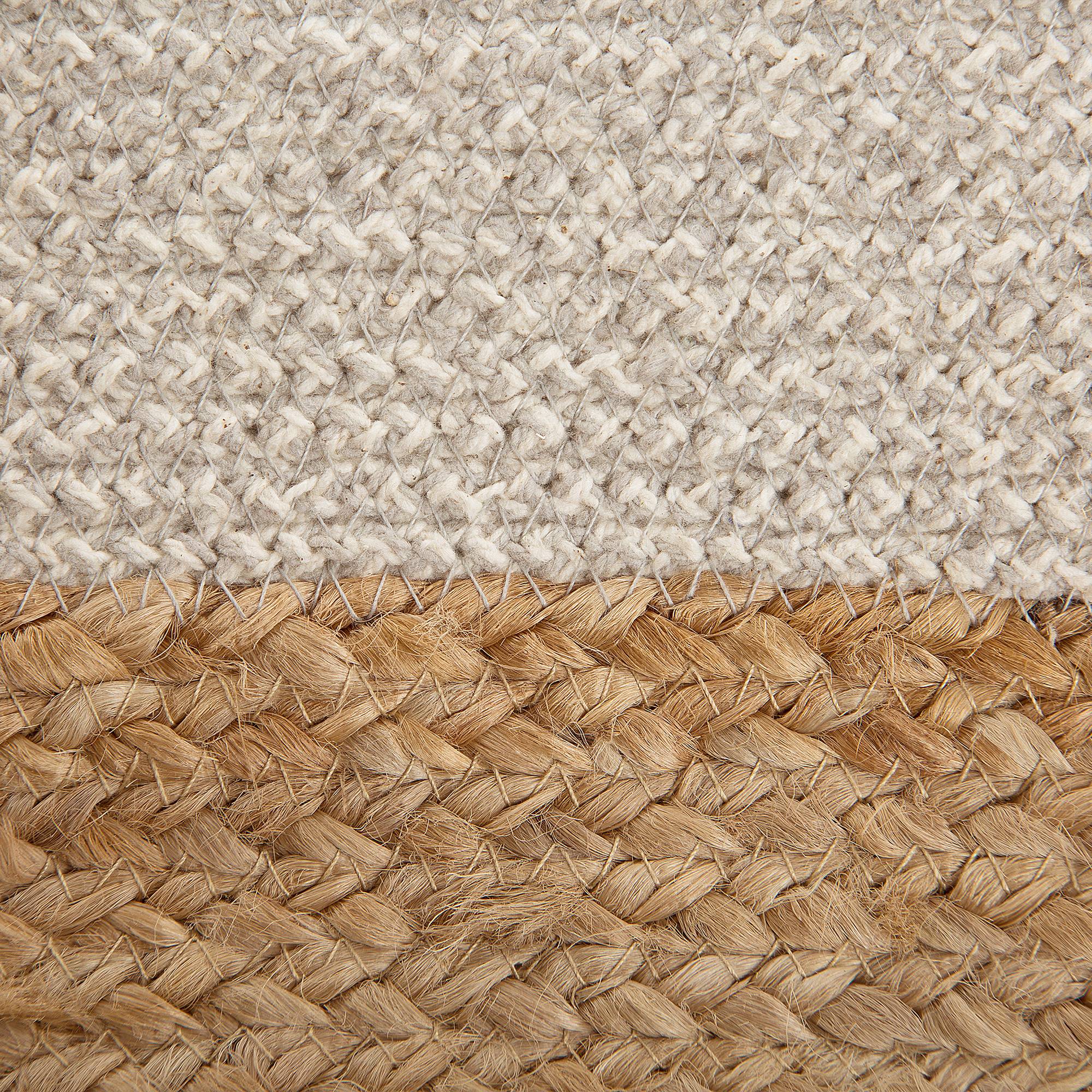 Beliani - Lot de deux Paniers en Coton et en Jute Beige et Blanc de Forme Cylindrique avec Anses solides Beliani - Imagen 7