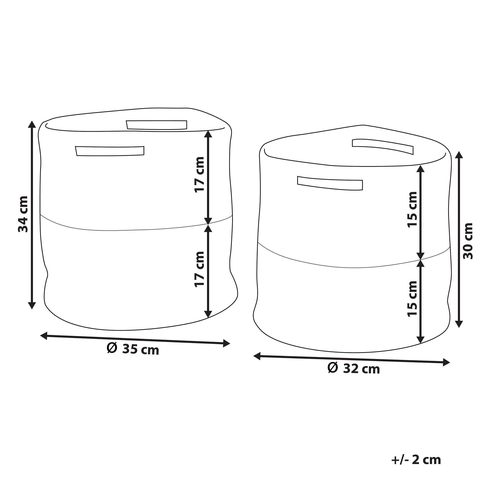 Beliani - Lot de deux Paniers en Coton et en Jute Beige et Blanc de Forme Cylindrique avec Anses solides Beliani - Imagen 3