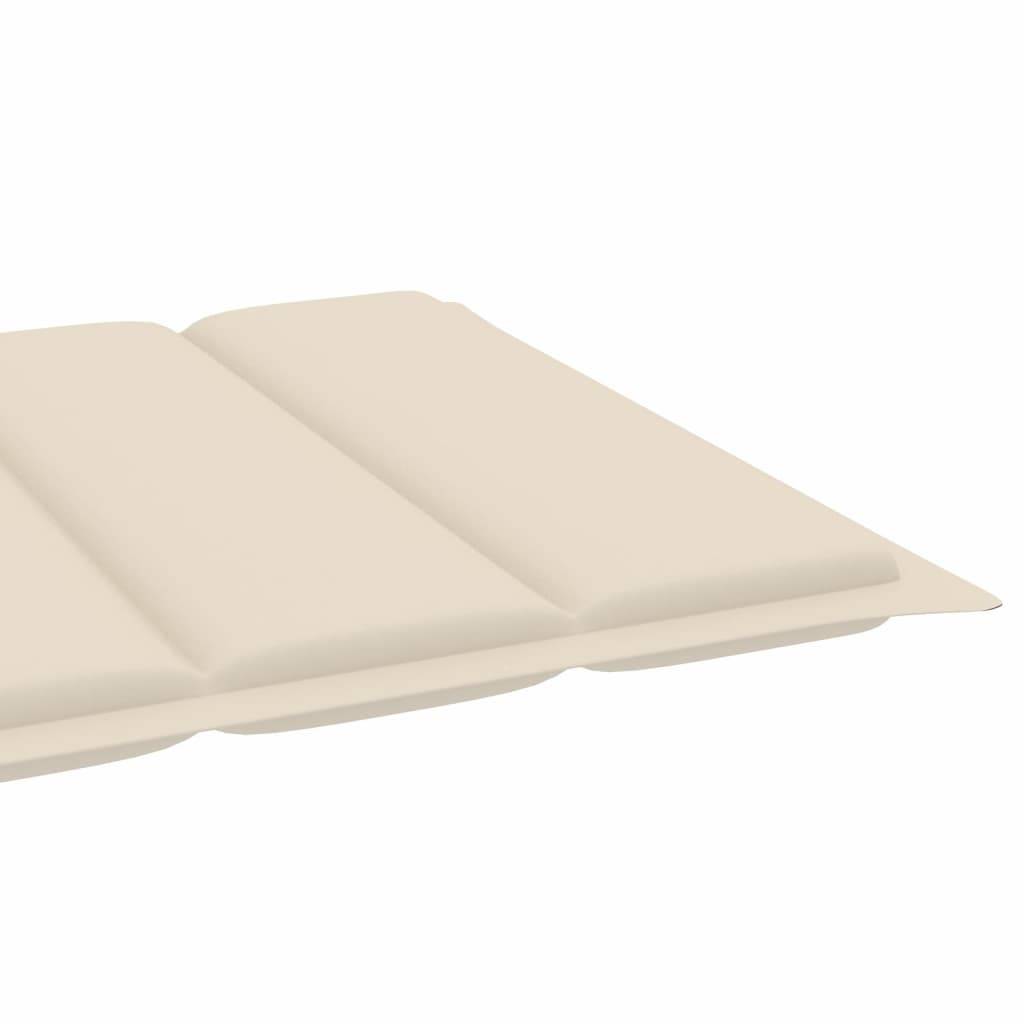 Vidaxl - Chaises longues lot de 2 avec coussin crème Bois de teck solide vidaXL 3073188 - Imagen 5