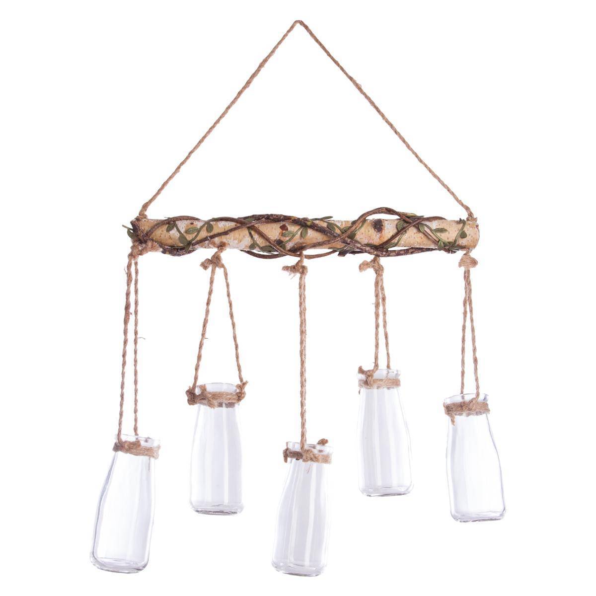 Atmosphera - Set de 5 soliflores suspendus "Sid" en verre 44x40cm - Atmosphera Créateur d'intérieur - Imagen 1