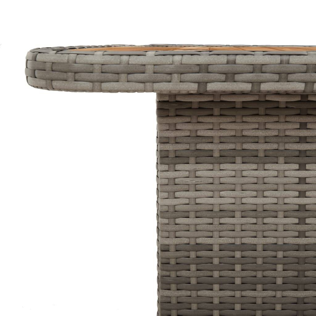 ComfortXL - Table de Salon de Jardin Grise 110x110cm à Hauteur Réglable, Résine Tressée et Bois Massif – ComfortXL Outdoor Living - Image 8