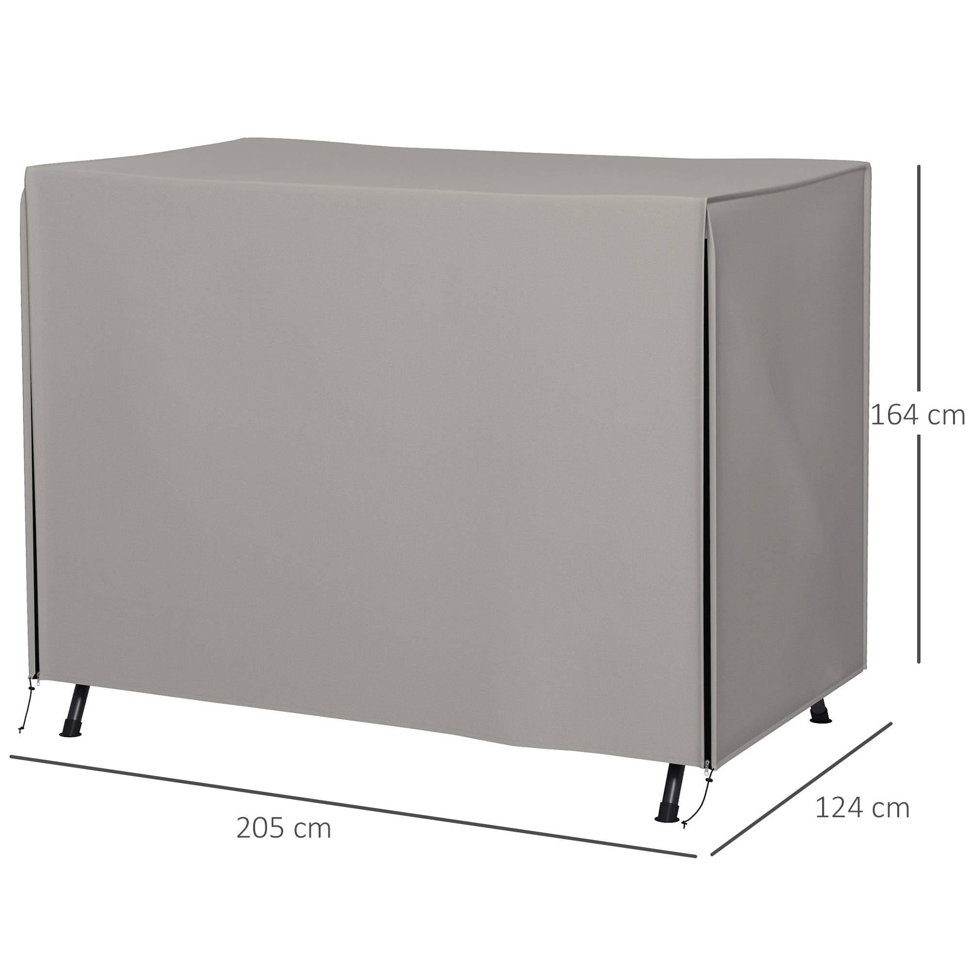 Housse de Protection Balancelle Polyester Résistant Intempéries 205x124x164cm Gris - ComfortXL Outdoor Living - Image 5