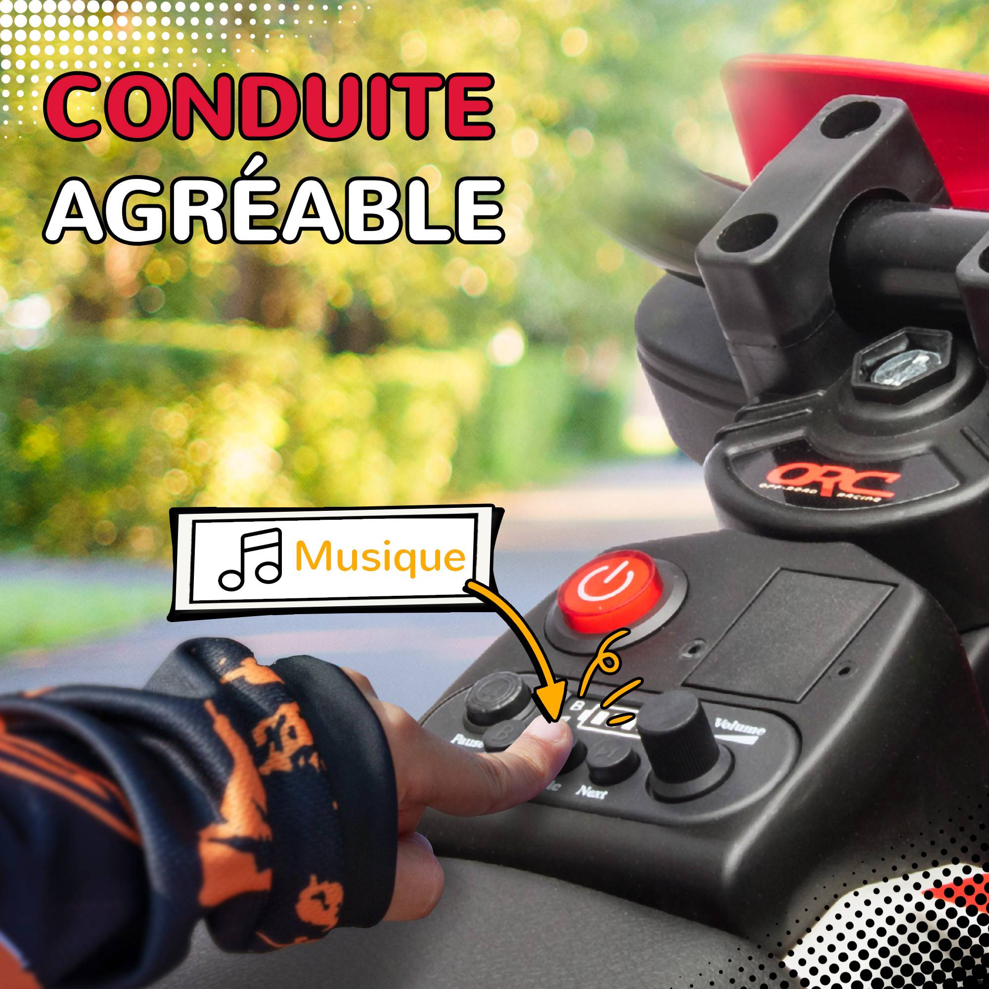Moto électrique pour enfant moto cross pour enfants de 3 à 6 ans 2 moteurs 12V vitesse max. 5 km/h rouge - Image 9