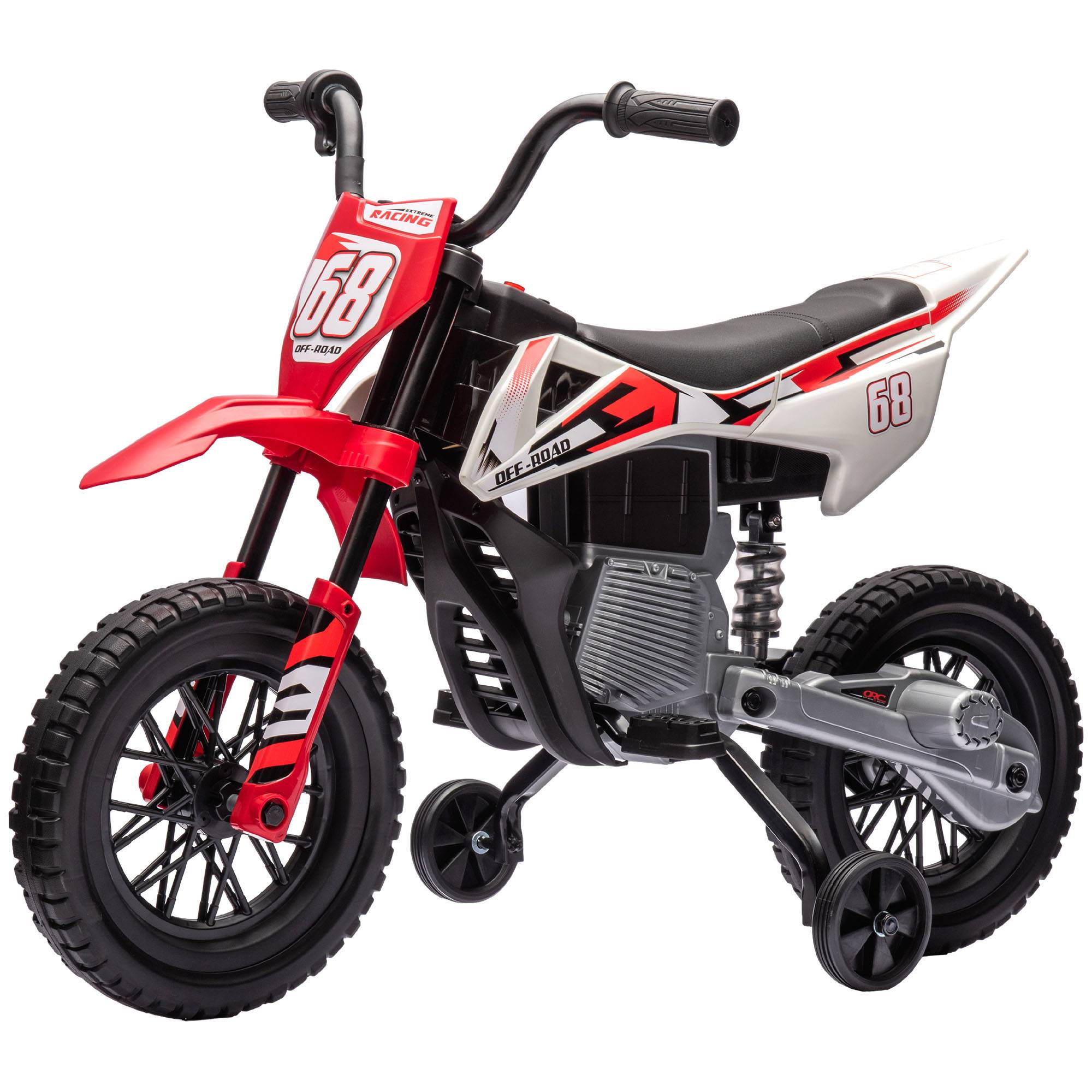 Moto électrique pour enfant moto cross pour enfants de 3 à 6 ans 2 moteurs 12V vitesse max. 5 km/h rouge - Image 2