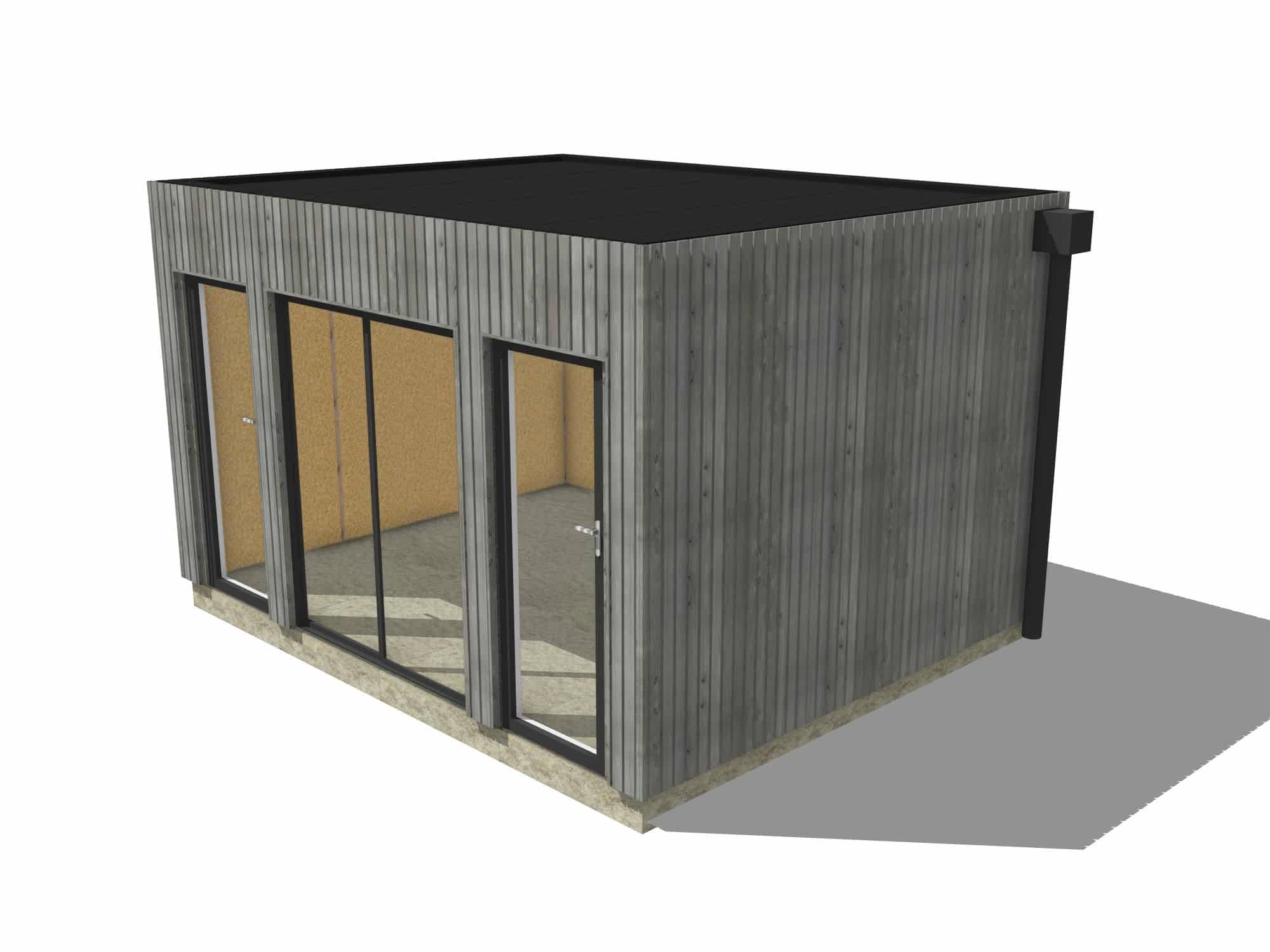 Sans Marque - Extension maison en bois en bois 4,4 x 3,5 x 2,7 m - Imagen 2