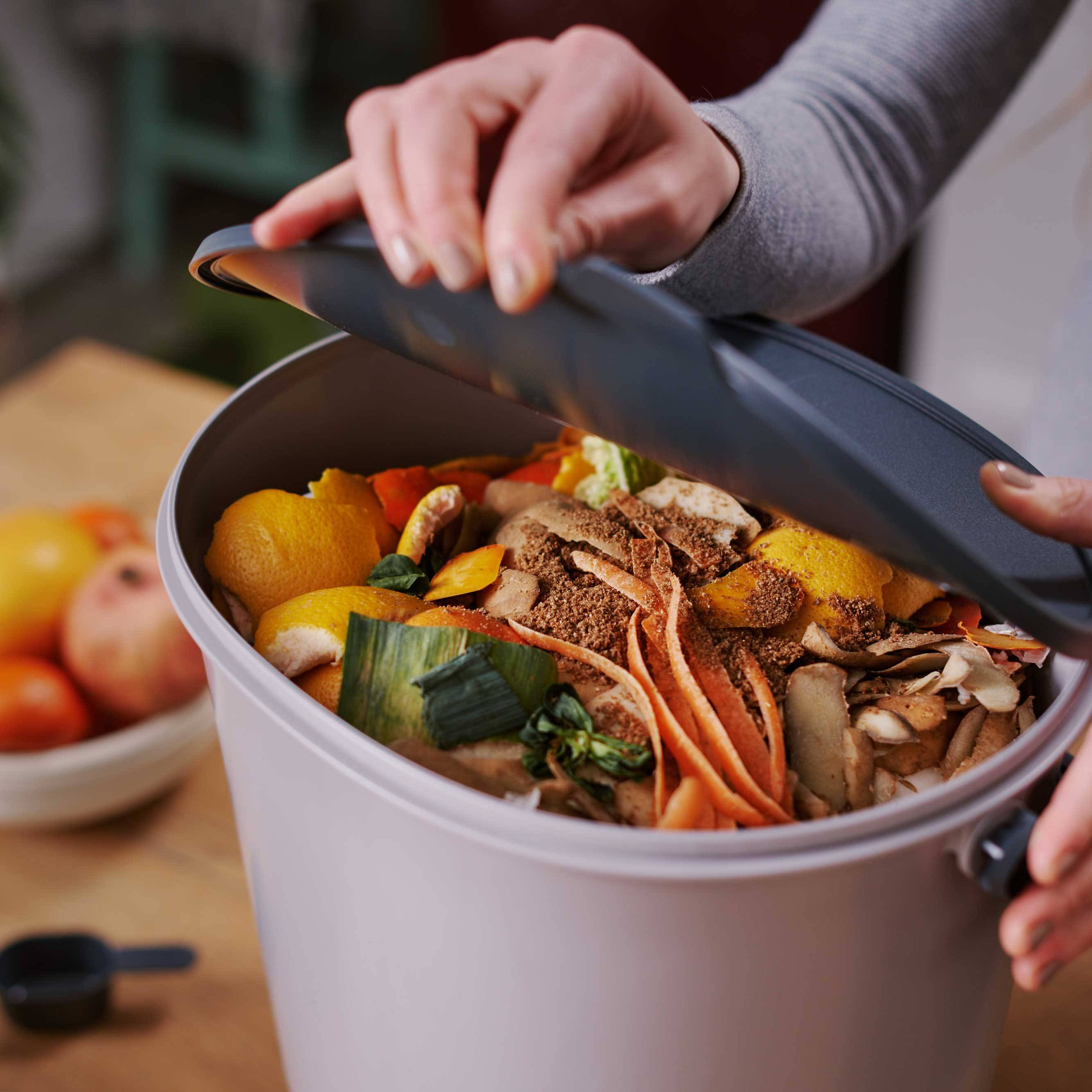Composteur Bokashi en Plastique recyclé, gris, 15,3L +1Kg Activateur - Imagen 4