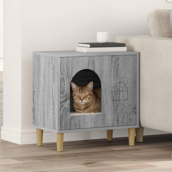 Vidaxl - Maison pour chat Gris Sonoma 51 x 30 x 52 cm Bois d'ingénierie vidaXL 8000668 - Image 1