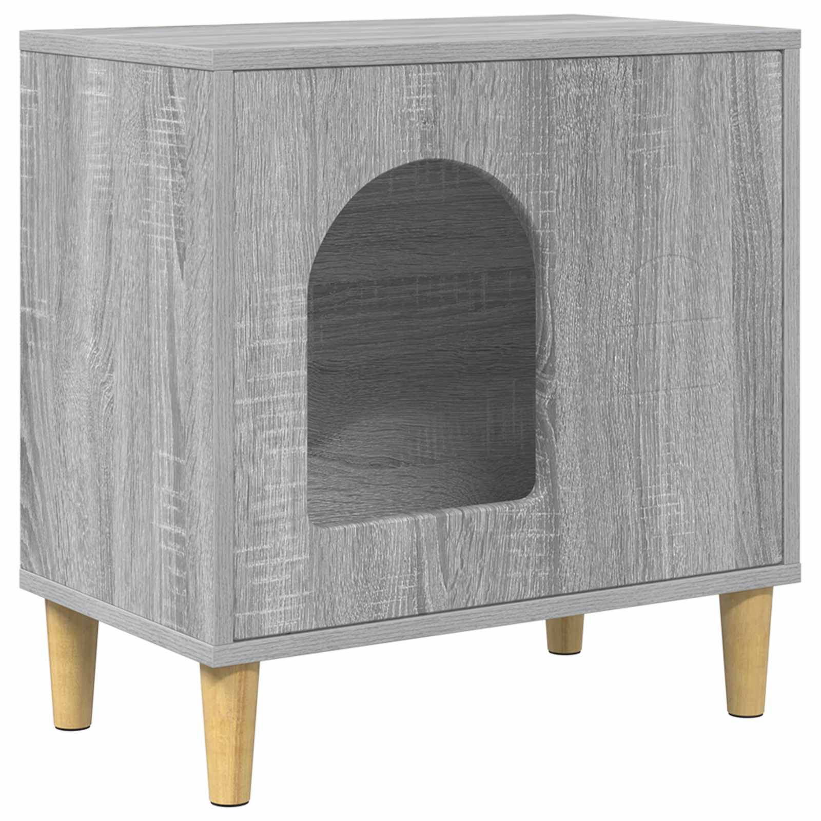 Vidaxl - Maison pour chat Gris Sonoma 51 x 30 x 52 cm Bois d'ingénierie vidaXL 8000668 - Image 2