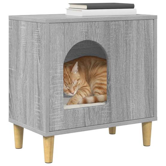 Vidaxl - Maison pour chat Gris Sonoma 51 x 30 x 52 cm Bois d'ingénierie vidaXL 8000668 - Image 4
