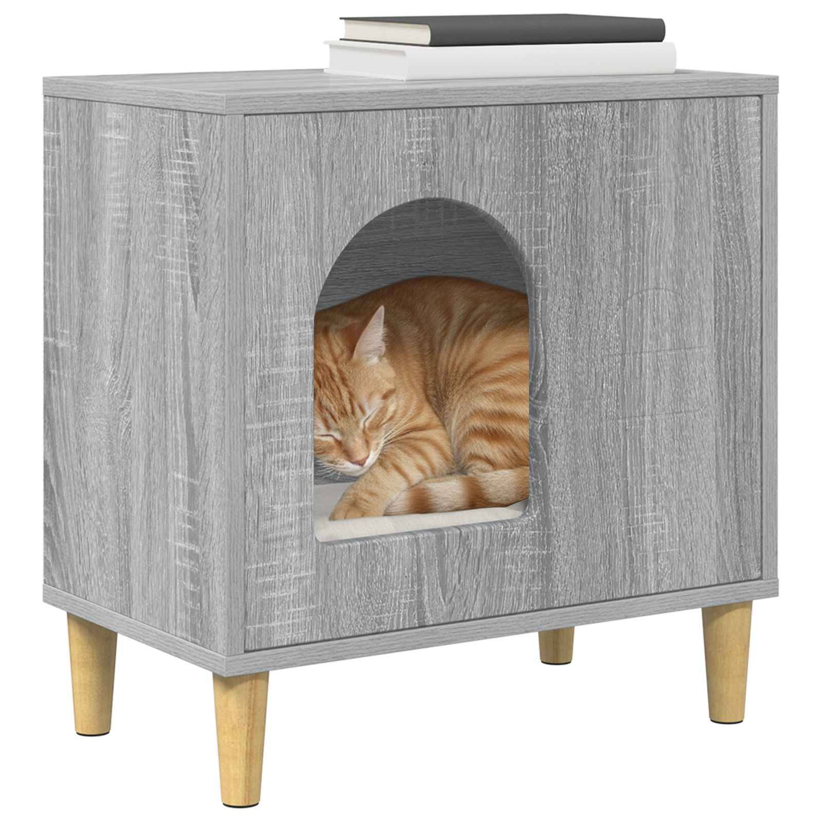 Vidaxl - Maison pour chat Gris Sonoma 51 x 30 x 52 cm Bois d'ingénierie vidaXL 8000668 - Image 4