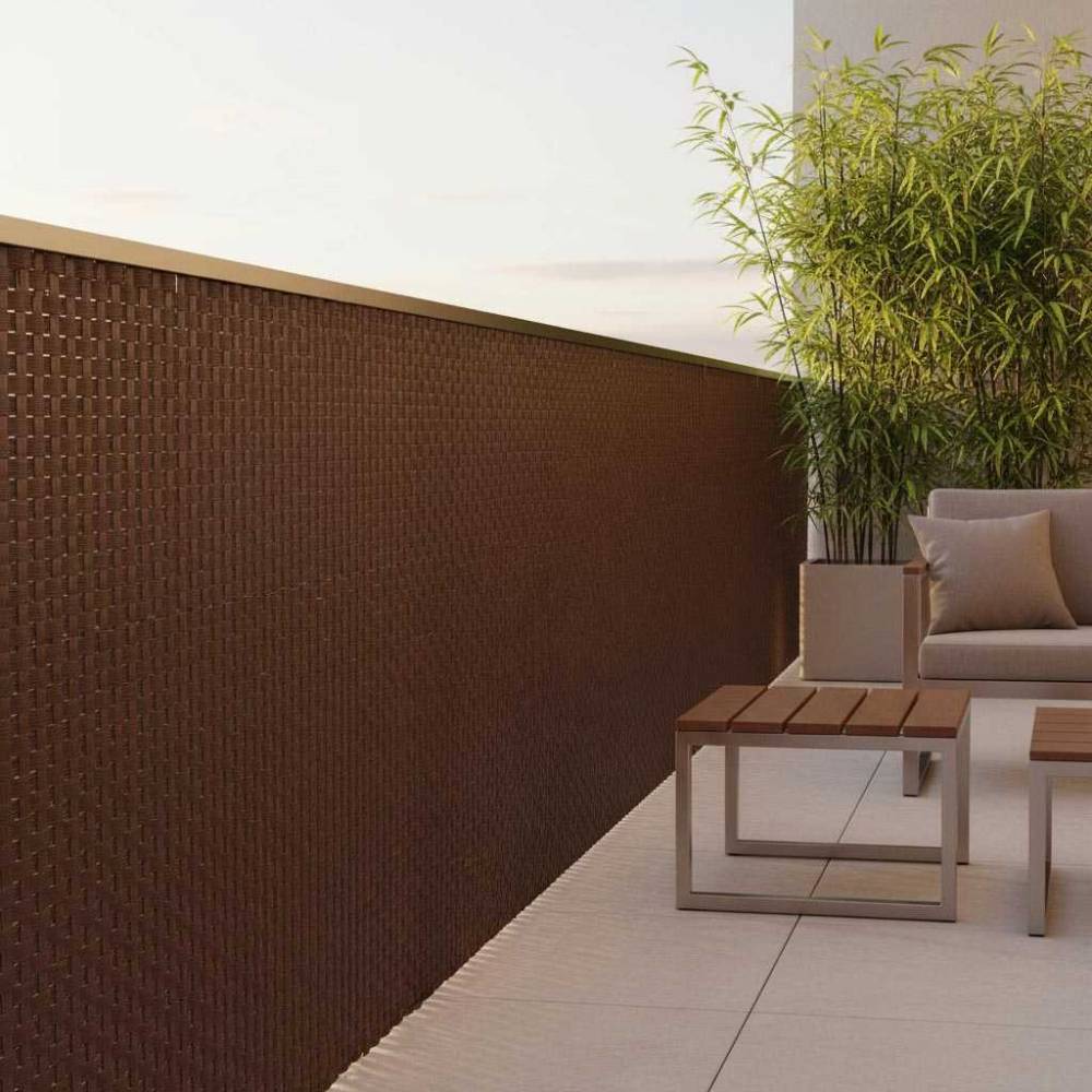 Rattan Art - Brise-vue en résine tressée pour balcon et clôture coloris marron 0.9 x 3 m - Imagen 2