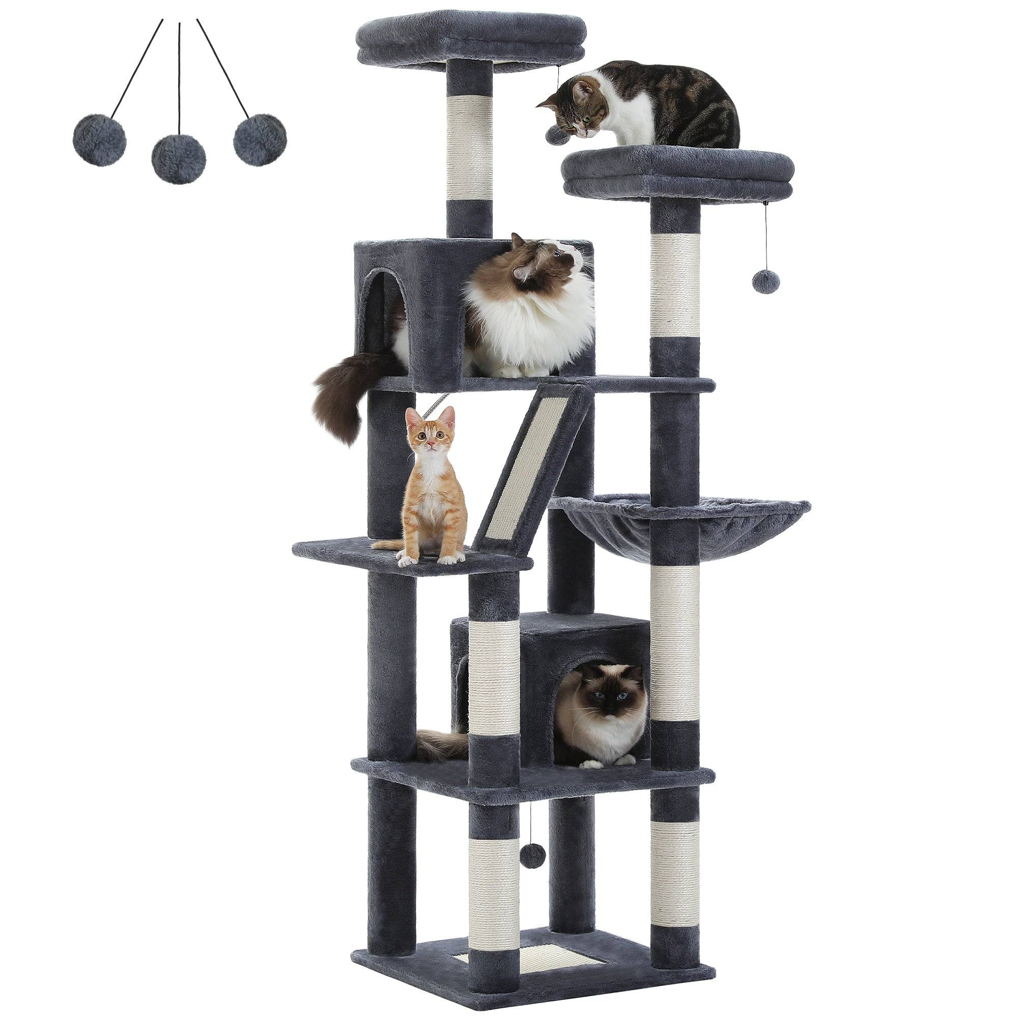 Pawzroad - Grand Arbre à Chat Multi-Niveaux 180 cm Gothique Noir PAWZ Road - Image 6